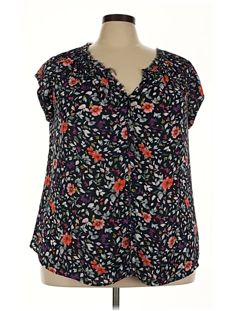 Pre-owned Daniel Rainn Short Sleeve Blouse In Black