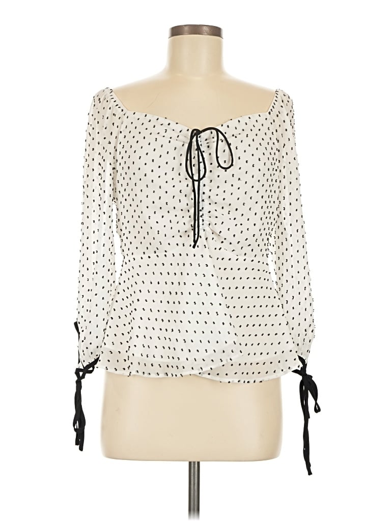 Pre-owned 4si3nna 3/4 Sleeve Blouse In Ivory