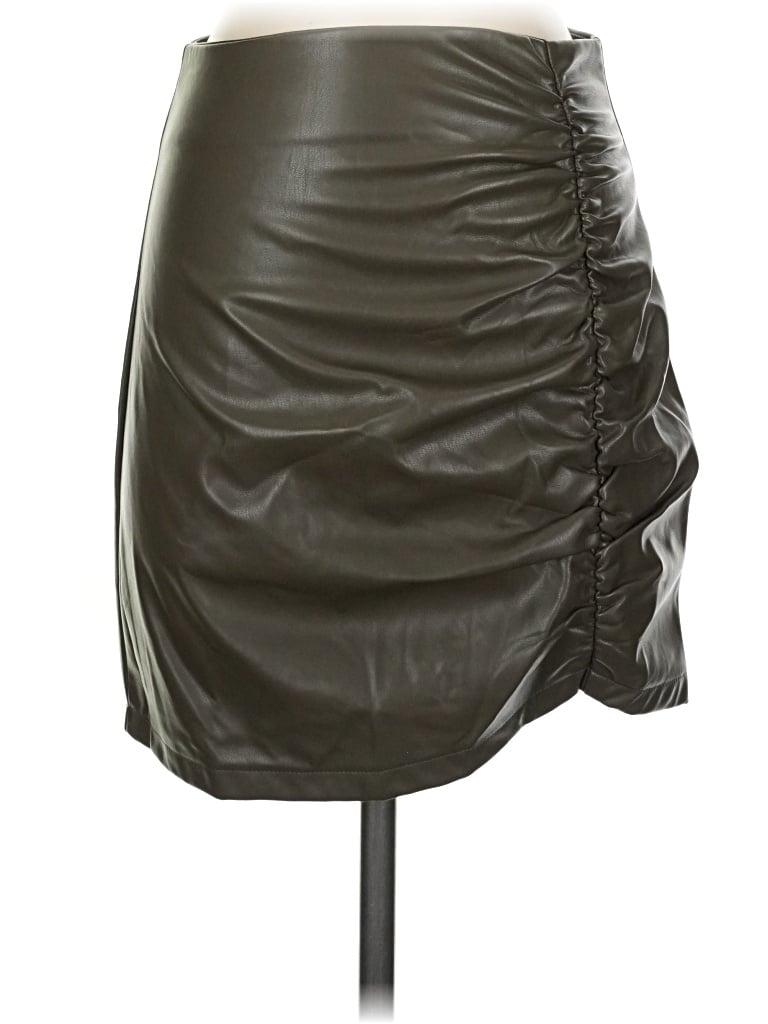 Pre-owned Endless Blu. Faux Leather Skirt In Brown