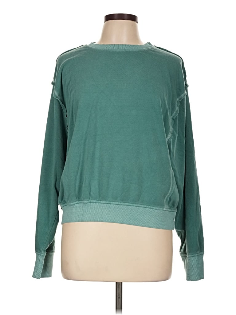 Pre-owned Zenana Pullover Sweater In Teal