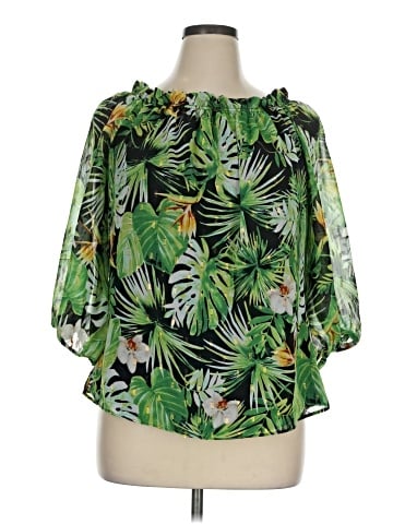 White House Black Market 3/4 Sleeve Blouse (view 1)