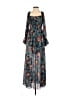 AaKaa 100% Polyester Paisley Blue Teal Casual Dress Size S - photo 1