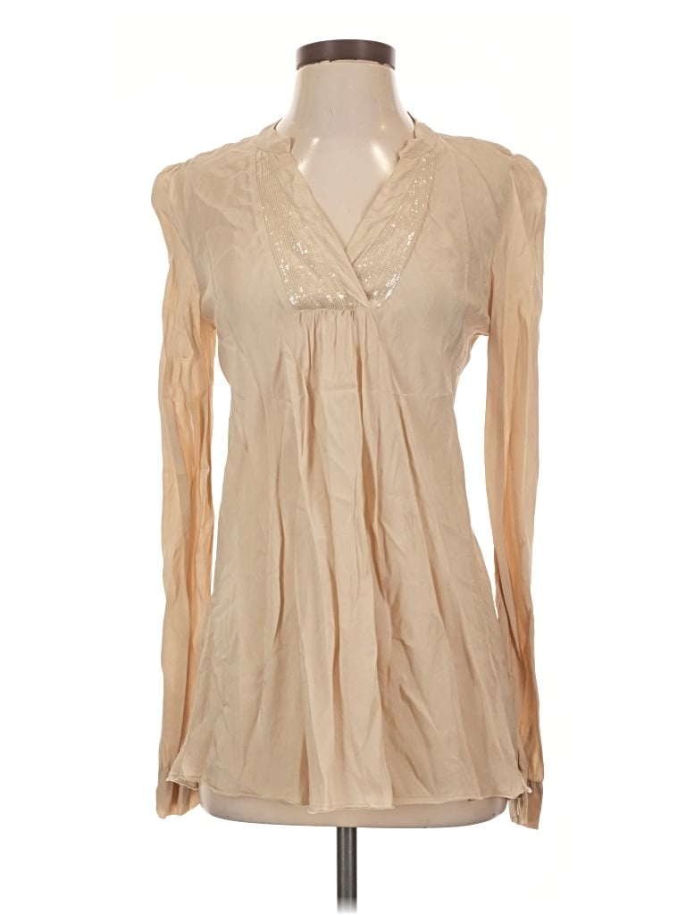 Pre-owned Stile Benetton Long Sleeve Blouse In Tan