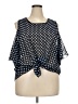 Truth NYC 100% Polyester Polka Dots Black Blue Sleeveless Blouse Size 2X - photo 1