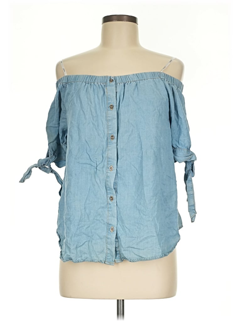 Pre-owned Papaya 3/4 Sleeve Blouse In Blue