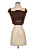 Shein Brown Short Sleeve Top Size S - photo 1