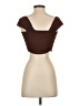 Shein Brown Short Sleeve Top Size S - photo 2