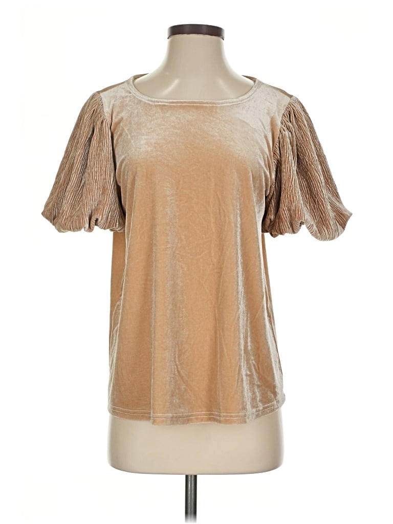 Pre-owned Jodifl Short Sleeve Blouse In Tan