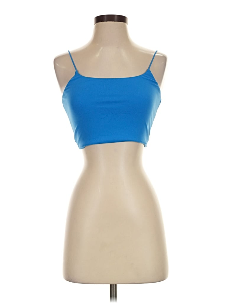 Pre-owned Garage Tank Top Blue Strapless Neckline Tops