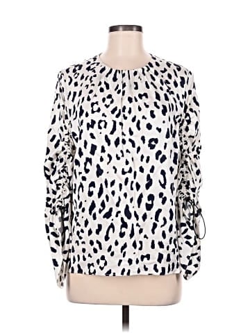 Tibi Long Sleeve Silk Top (view 1)