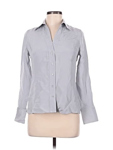 Fair Indigo Long Sleeve Silk Top (view 1)