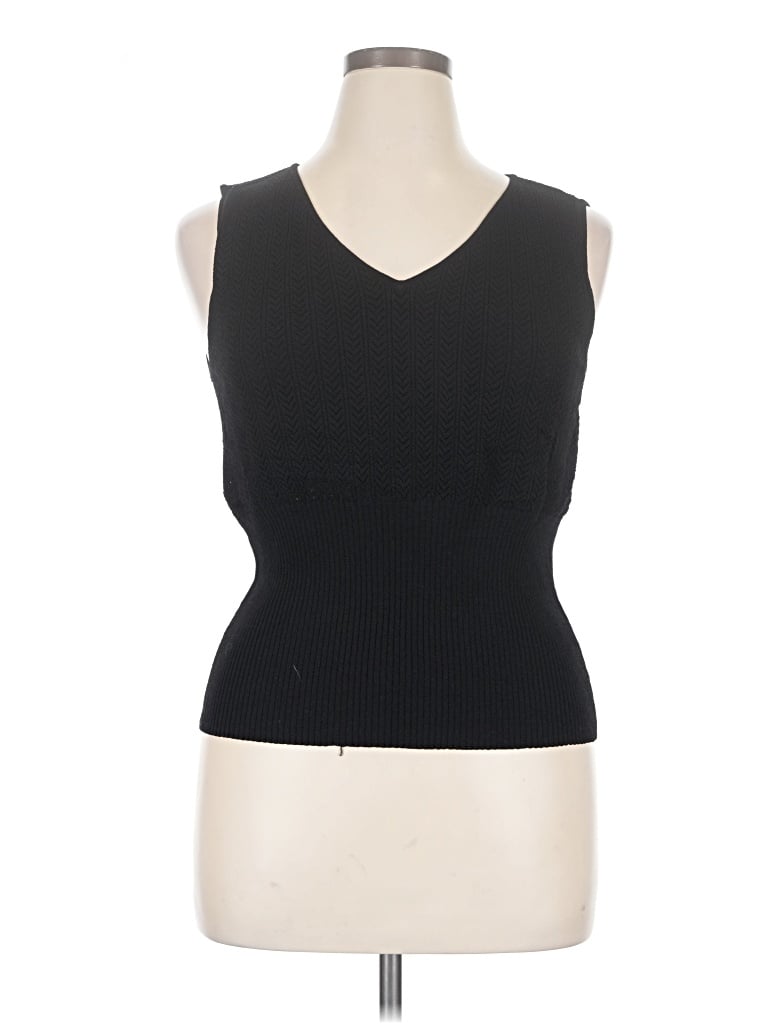 Pre-owned Alfani Sleeveless Top Black V-neck Tops