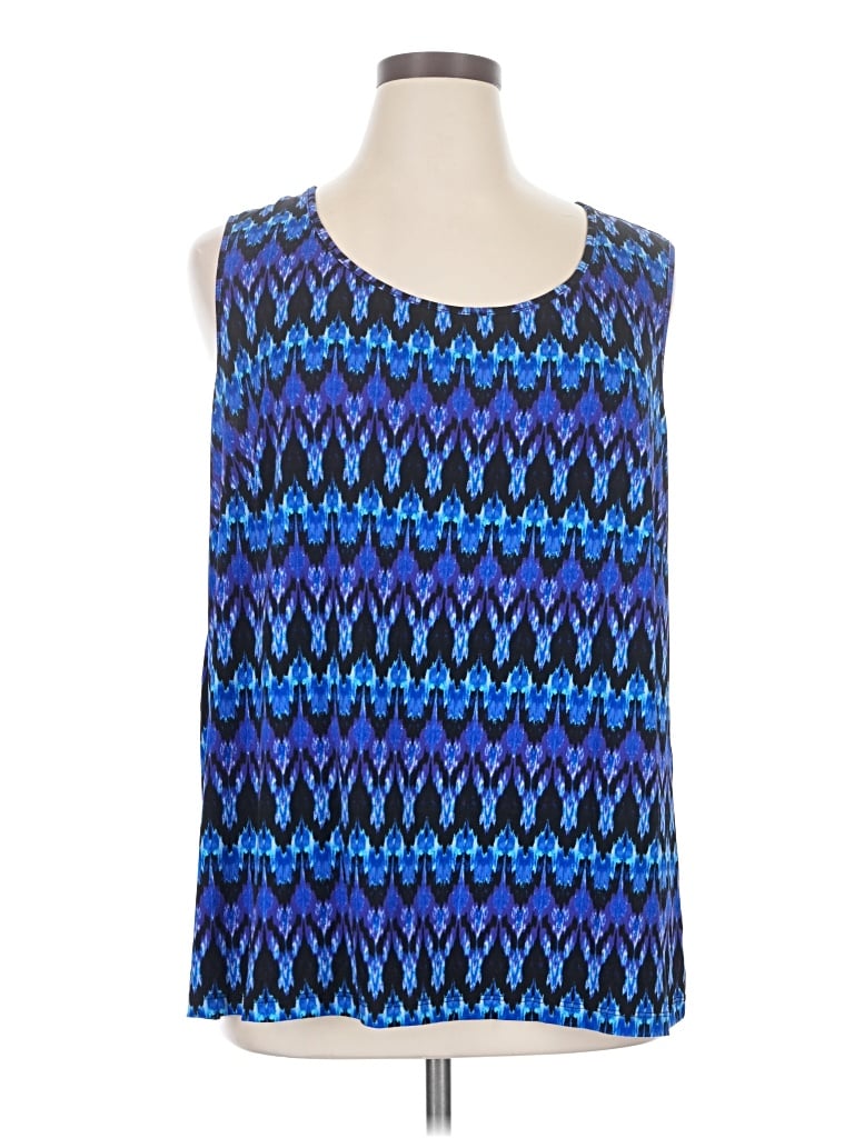 Pre-owned Catherines Sleeveless Top Blue Scoop Neck Tops