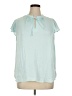 Maison d' Amelie 100% Polyester Teal Blue Short Sleeve Blouse Size XL - photo 1