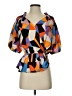 Joy Joy Color Block Orange 3/4 Sleeve Blouse Size S - photo 1