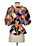 Joy Joy Color Block Orange 3/4 Sleeve Blouse Size S - photo 2