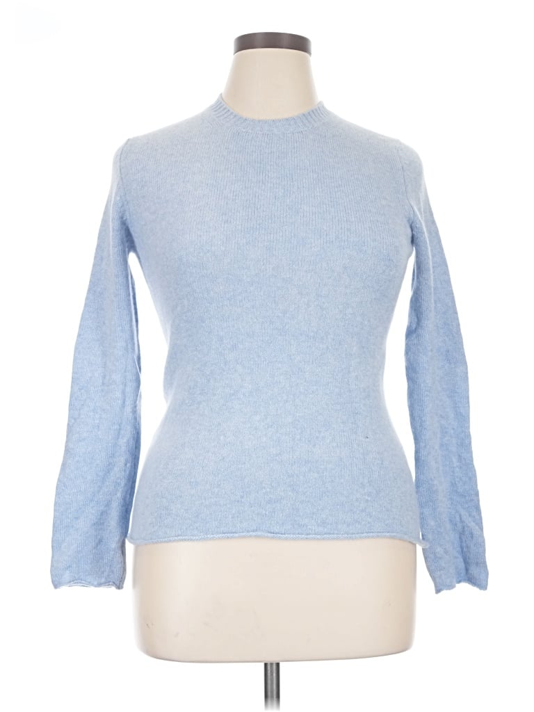 Pre-owned Organic By John Patrick Cashmere Pullover Sweater In Blue