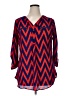rue21 Chevron-herringbone Red Long Sleeve Blouse Size XL - photo 1