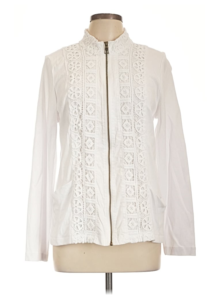 Pre-owned Soft Surroundings Cardigan Sweater In White