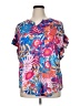 Ruby Rd. Tropical Blue Short Sleeve Blouse Size 1X - photo 1