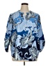 Chico's 100% Polyester Paisley Blue 3/4 Sleeve Blouse Size XL (3) - photo 1