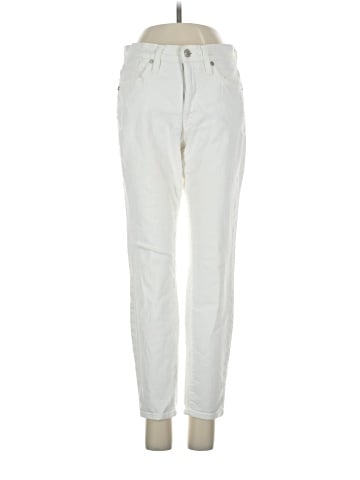 Madewell Petite 9" Mid-Rise Skinny Jeans in Pure White (view 1)