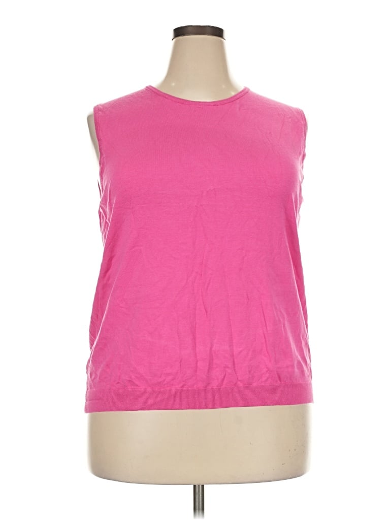 Pre-owned August Silk Sweater Vest In Pink