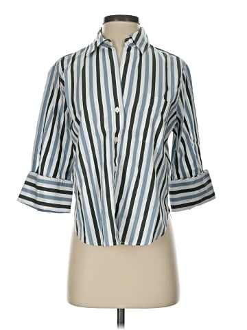 Madewell Easy Y-Neck Button-Up Shirt in Poplin (view 1)