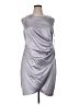 Calvin Klein 100% Polyester Silver Cocktail Dress Size 16 - photo 1