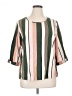 Assorted Brands 100% Polyester Stripes Green 3/4 Sleeve Blouse Size XL - photo 1