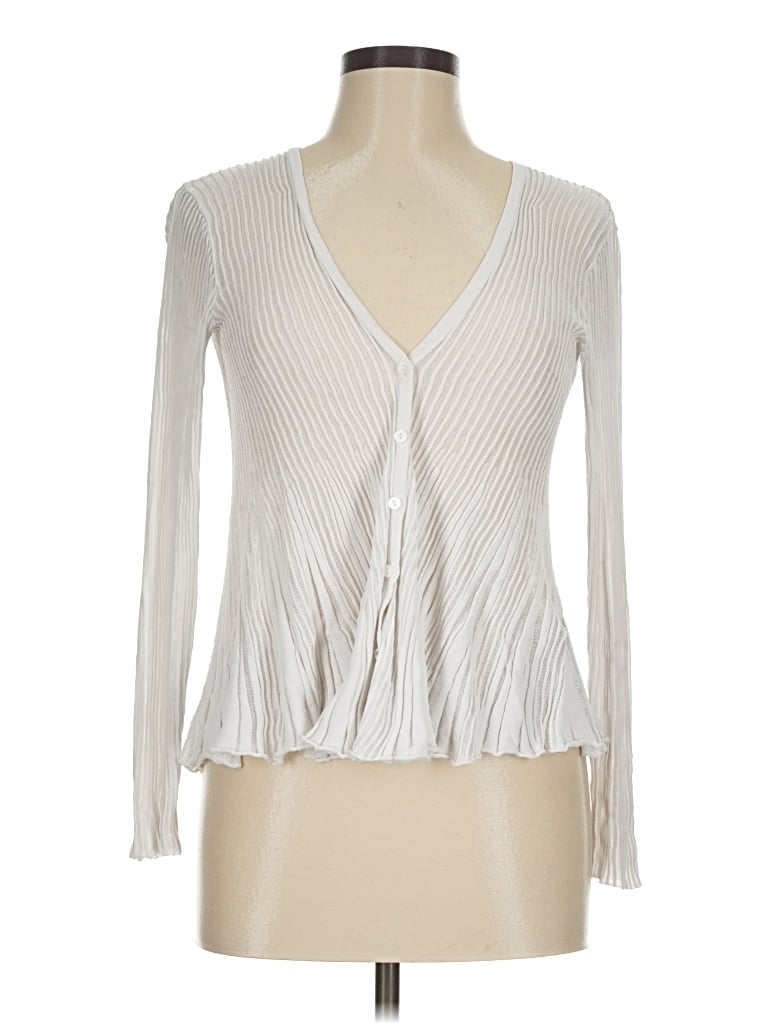 Pre-owned Massimo Dutti Long Sleeve T-shirt In Ivory