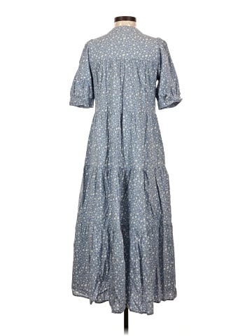 Madewell Embroidered Puff-Sleeve Midi Dress in Cottage Garden (view 2)