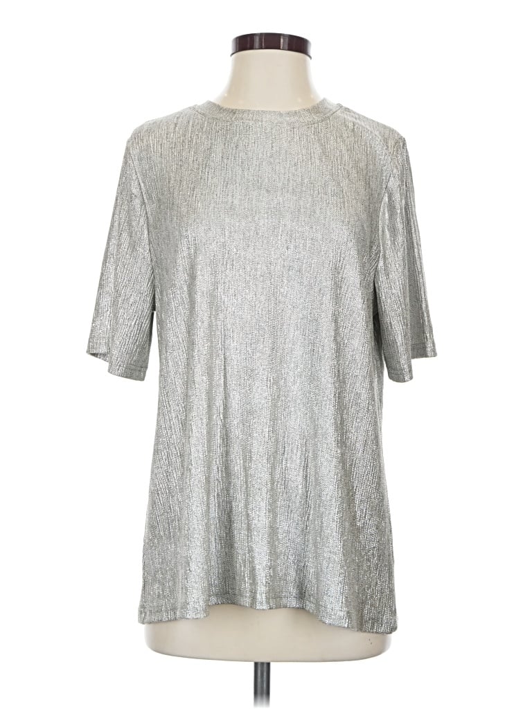 Joh Short Sleeve Blouse In Silver
