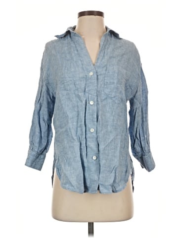 Madewell Shirred Button-Up Shirt in 100% Linen (view 1)