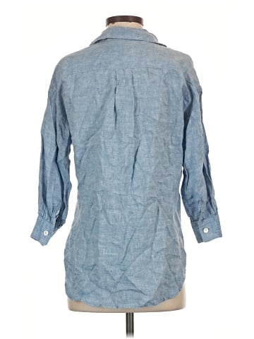 Madewell Shirred Button-Up Shirt in 100% Linen (view 2)