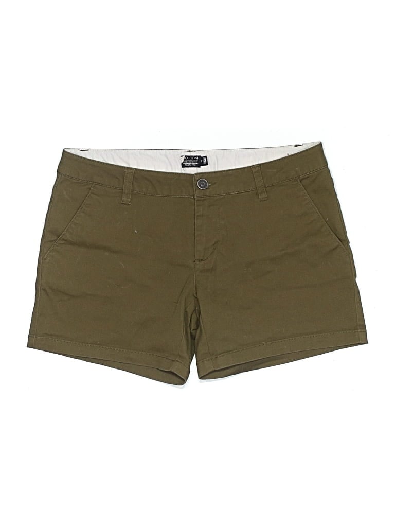 Pre-owned Volcom Khaki Shorts In Green