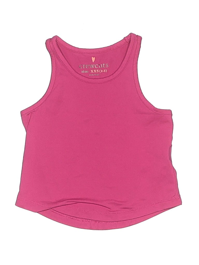 Pre-owned Crewcuts Kids' Active Tank Top In Pink