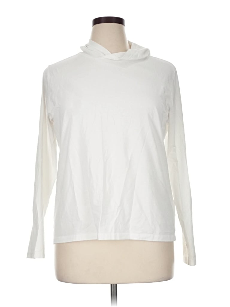 Pre-owned Coolibar Long Sleeve Turtleneck In Ivory