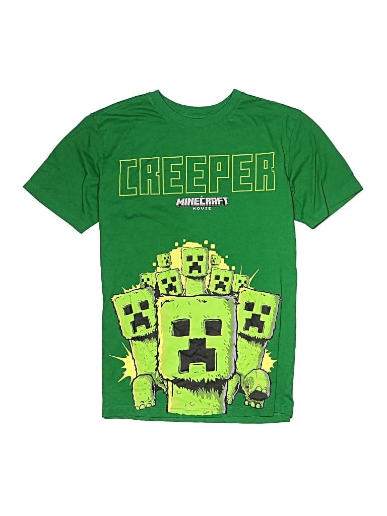 Pre-owned Minecraft Kids' Short Sleeve T-shirt In Green