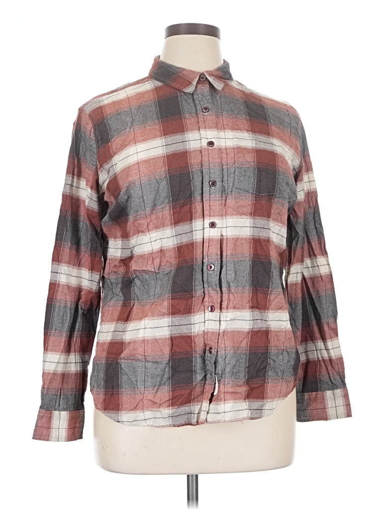 Pre-owned Weatherproof Long Sleeve Button Down Shirt In Gray
