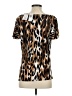 Grace Elements Animal Print Brown Short Sleeve Top Size S - photo 2