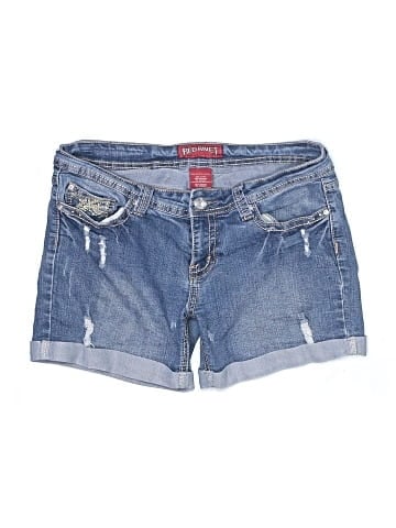 Red Rivet Denim Shorts (view 1)