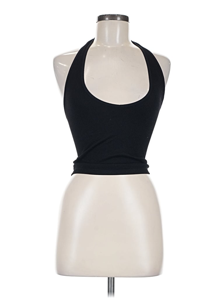 Pre-owned Out From Under Tank Top Black Halter Neckline Tops