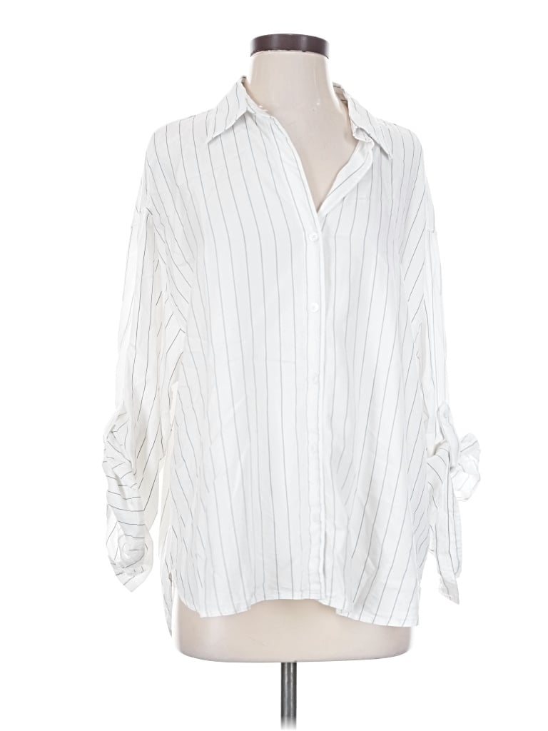 Pre-owned Babaton 3/4 Sleeve Blouse In White