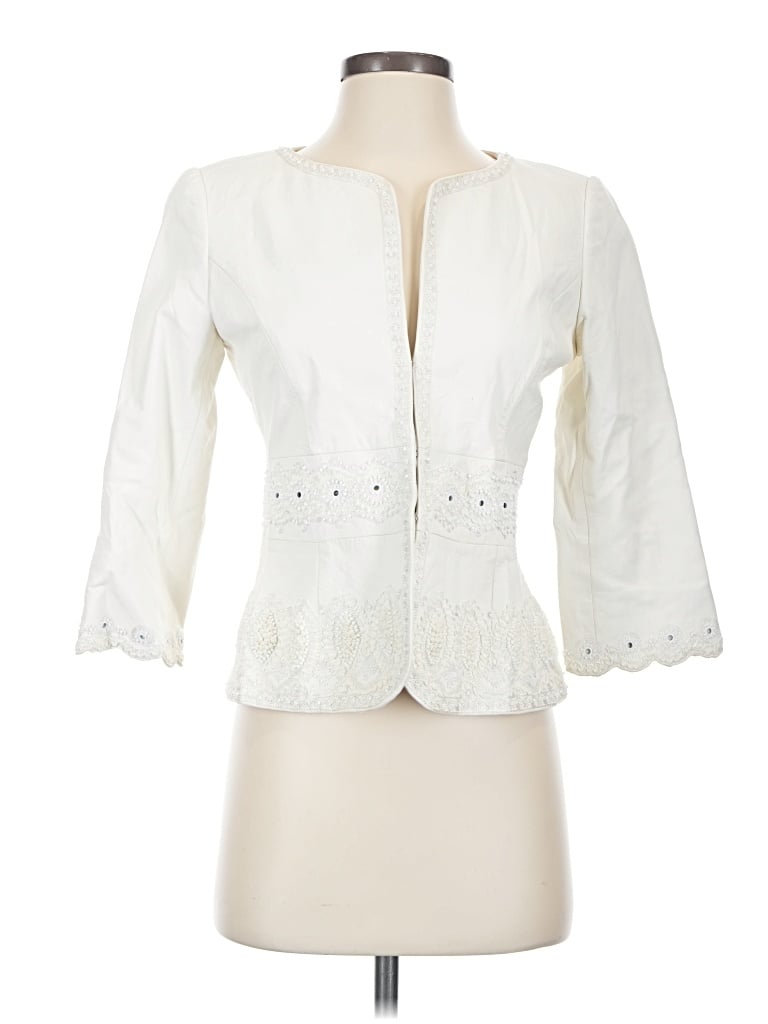 Pre-owned Dana Buchman Blazer Jacket In Ivory