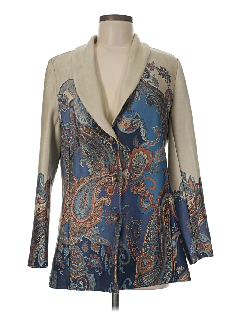 Pre-owned Susan Graver Blazer Jacket In Blue