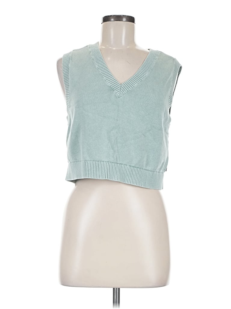 Pre-owned Vans Sweater Vest In Teal