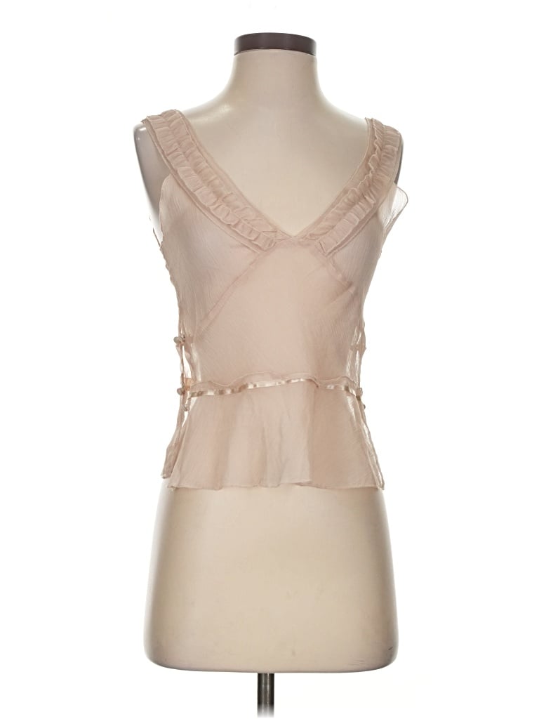 Pre-owned Zara Sleeveless Blouse In Tan