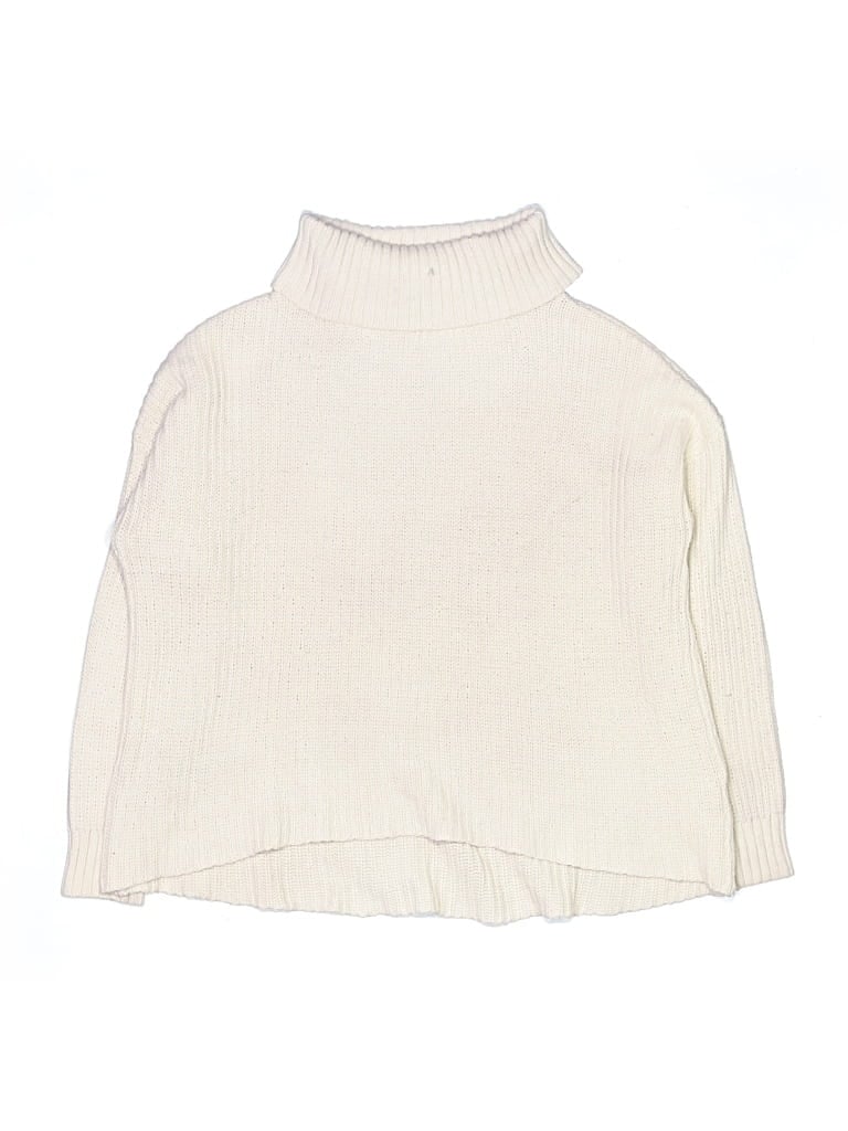 Pre-owned Justice Kids' Turtleneck Sweater In Ivory