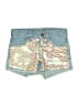 Justice Metallic Blue Denim Shorts Size 6 - photo 1